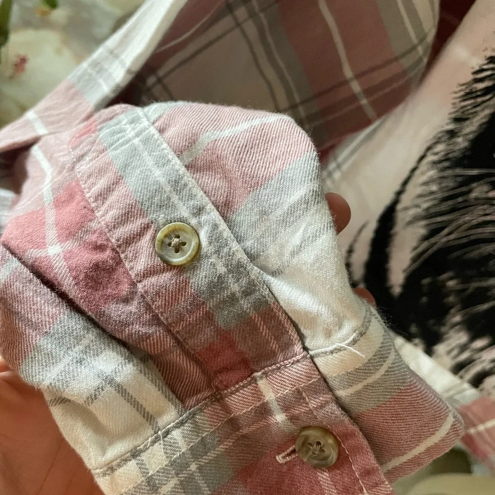 American Eagle cropped tiger plaid button down - Picture 15 of 16